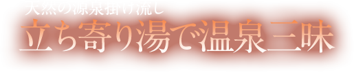 天然の源泉掛け流し 立ち寄り湯で温泉三昧